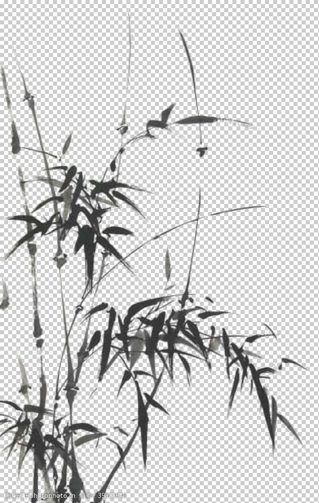 海报元素水墨竹子图片
