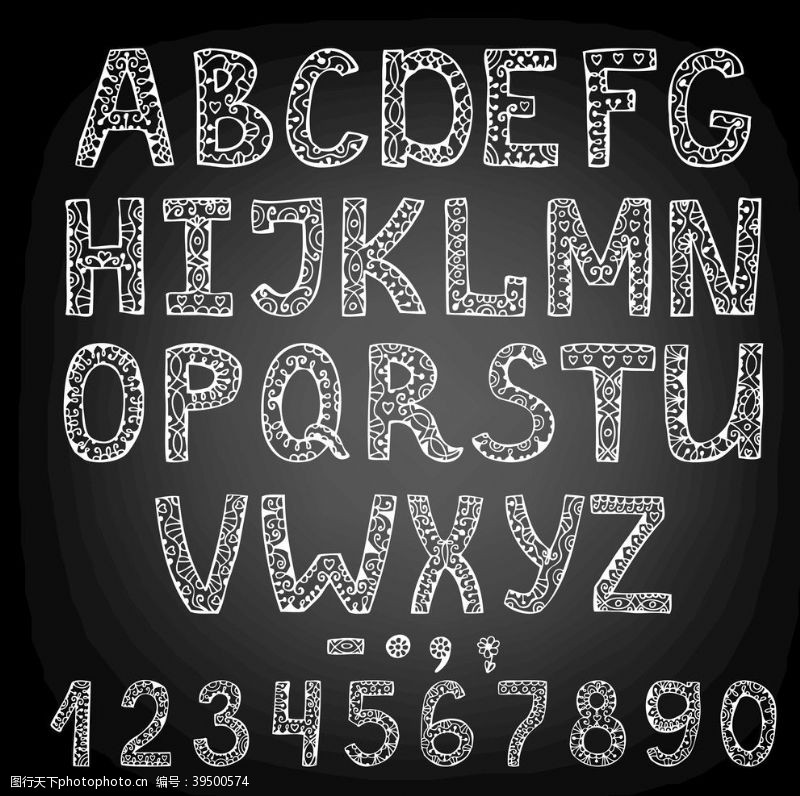 立体数字2数字字母英文图片