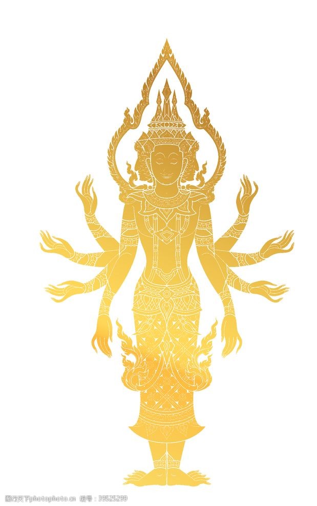宗教信仰泰国神像矢量素材图片
