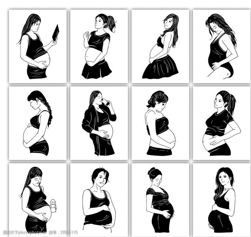 孕妈孕妇剪影图片