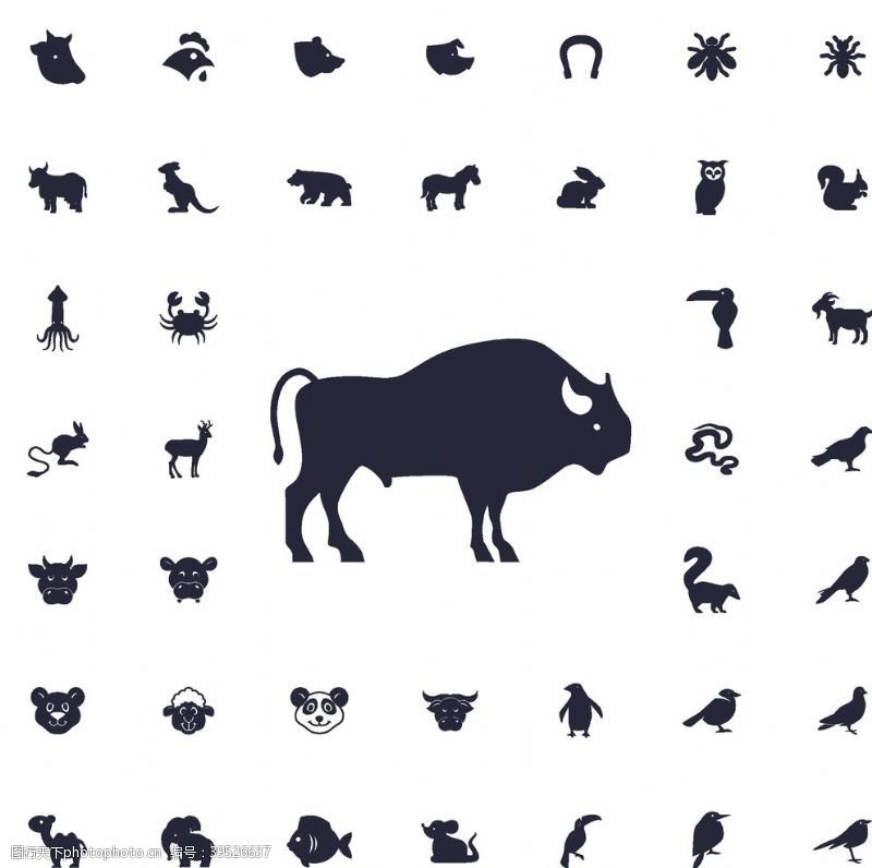 牛剪影动物剪影图片