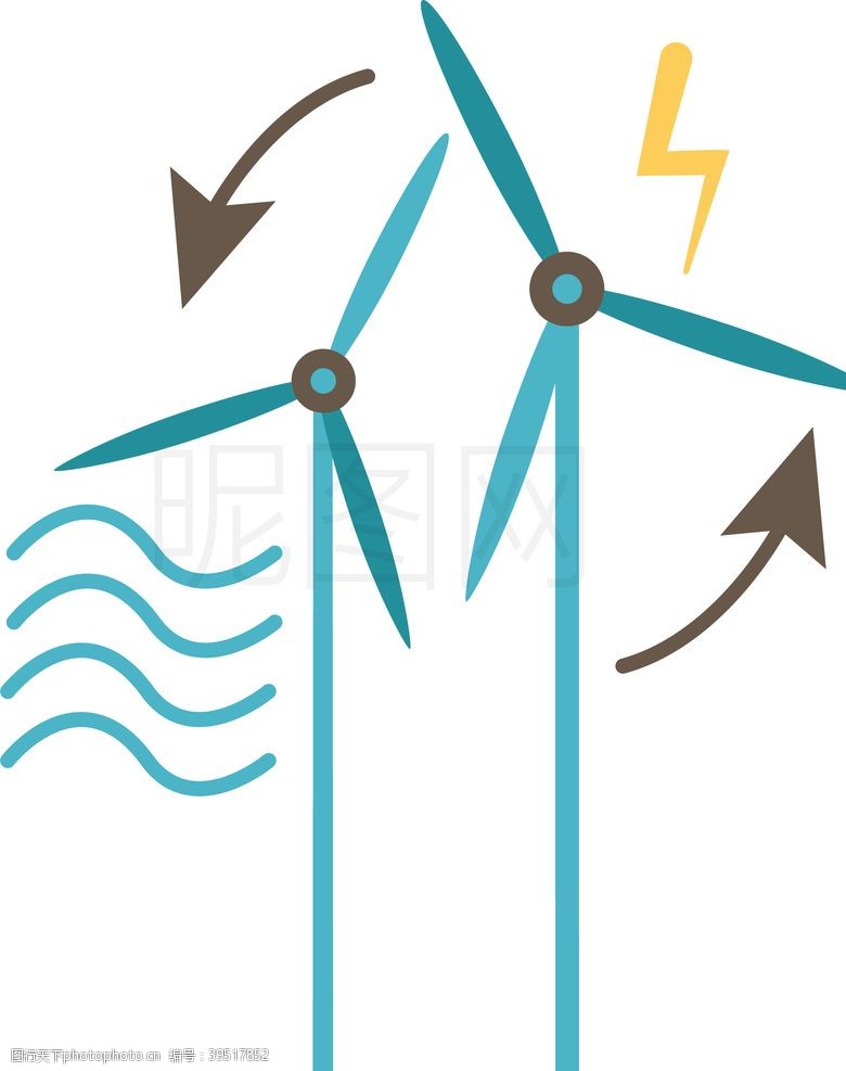 电池图标矢量素材风力发电图片