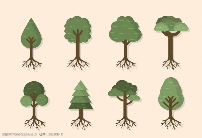 植树造林卡通树图片