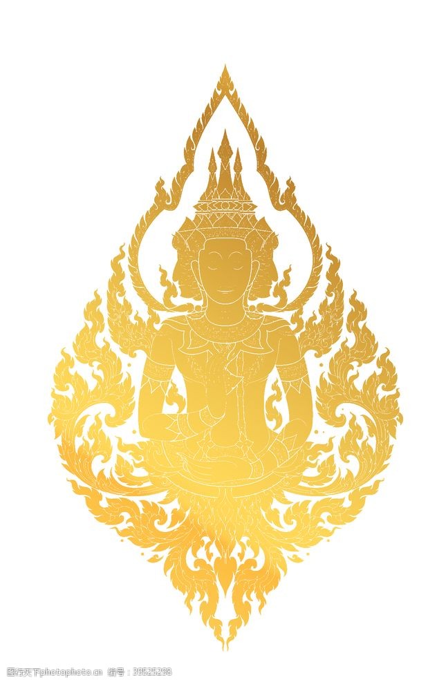 宗教信仰泰国神像矢量素材图片