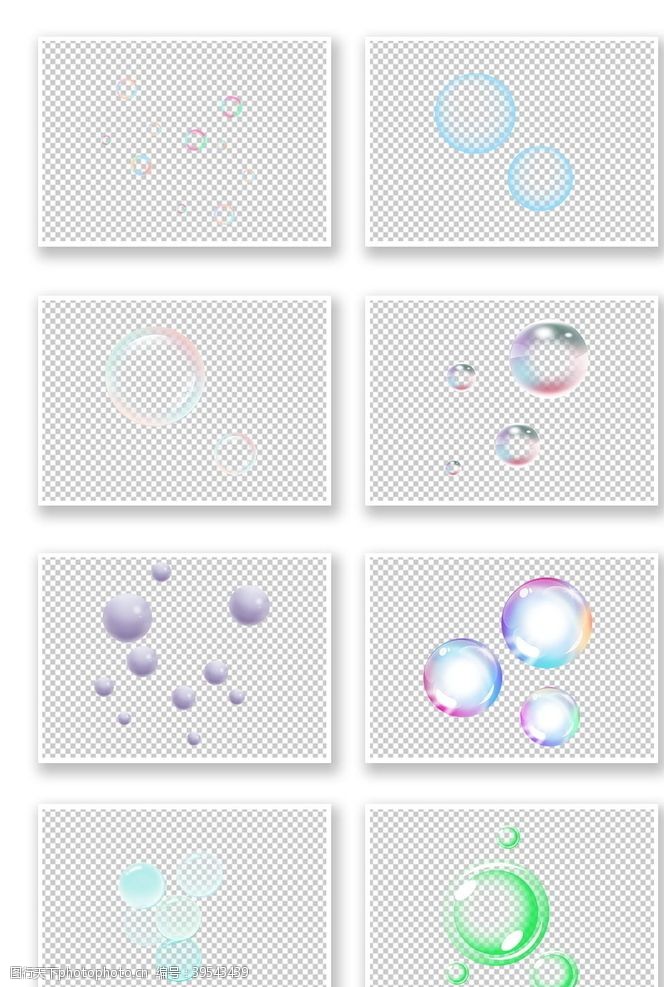 真实透明水气泡PNG元素图片