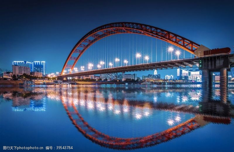 城市夜景桥梁背景海报素材图片