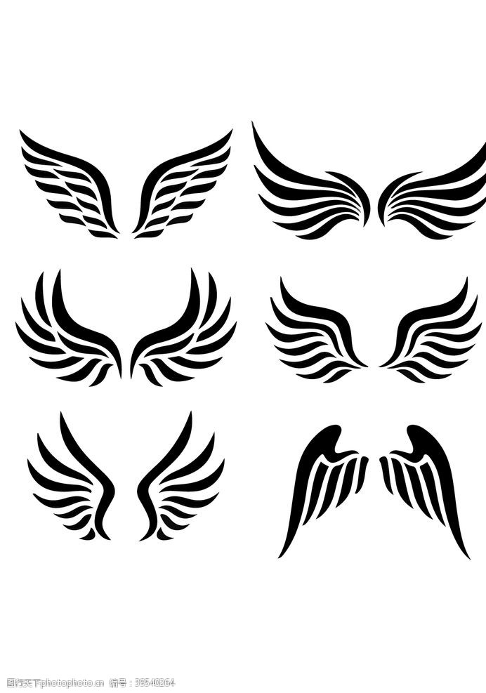 标志的抽象各种翅膀图片