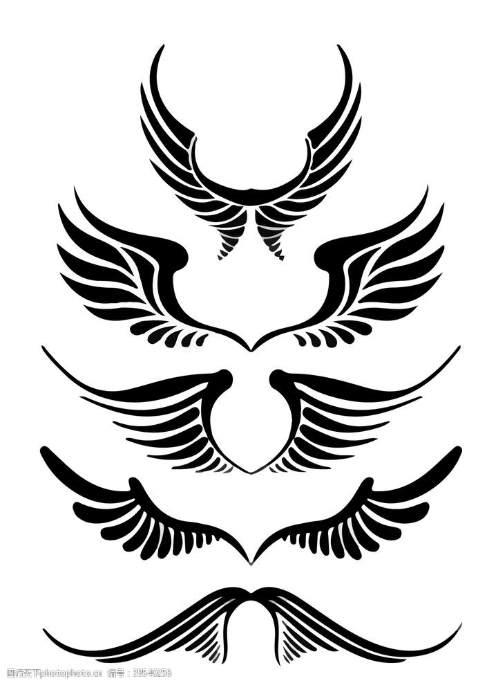 标志的抽象黑色翅膀3图片