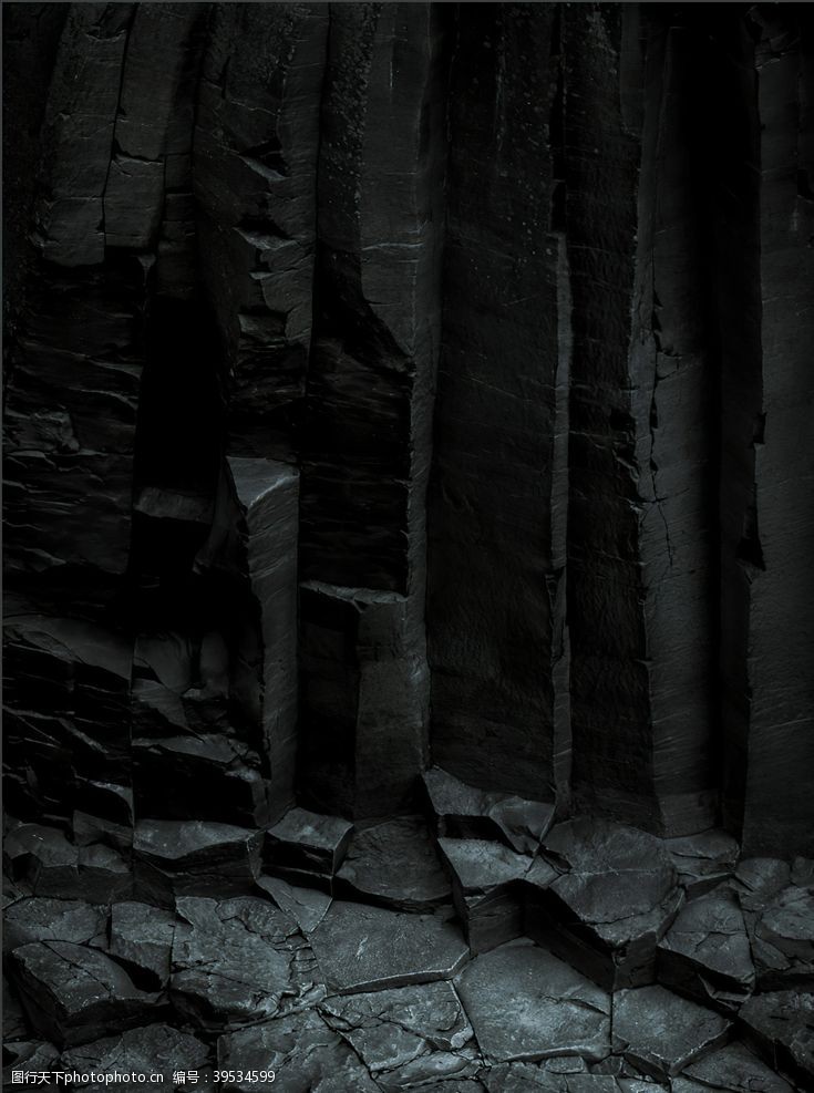 黑岩岩石质感纹理黑色背景图片