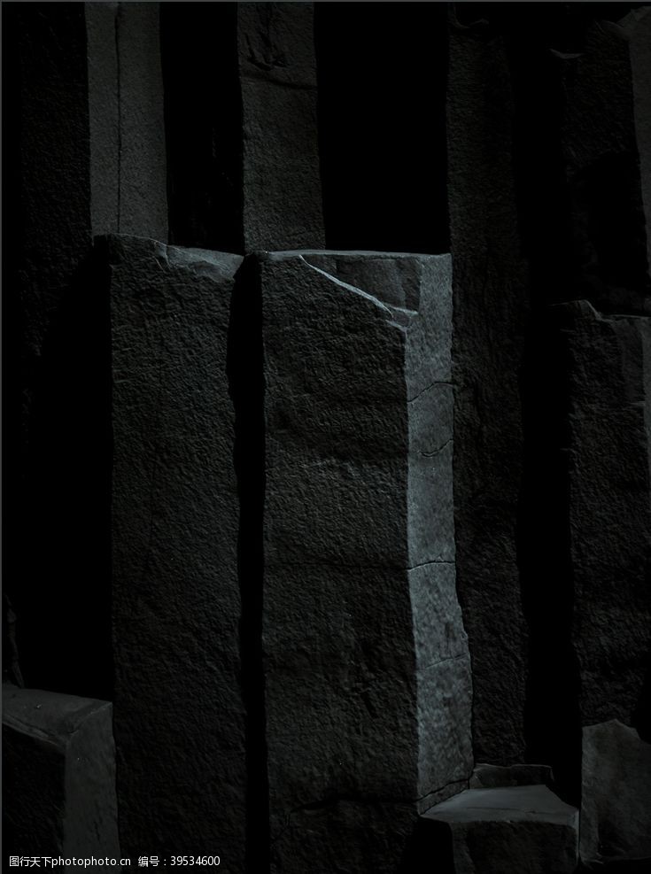 黑岩岩石质感纹理黑色背景图片