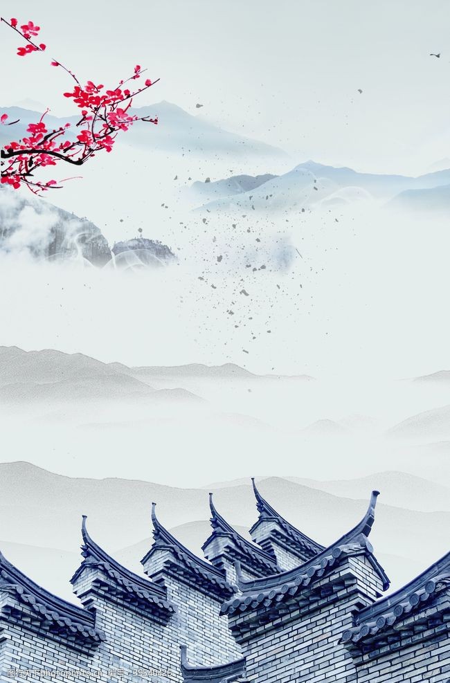 青花瓷模板中国风背景图片