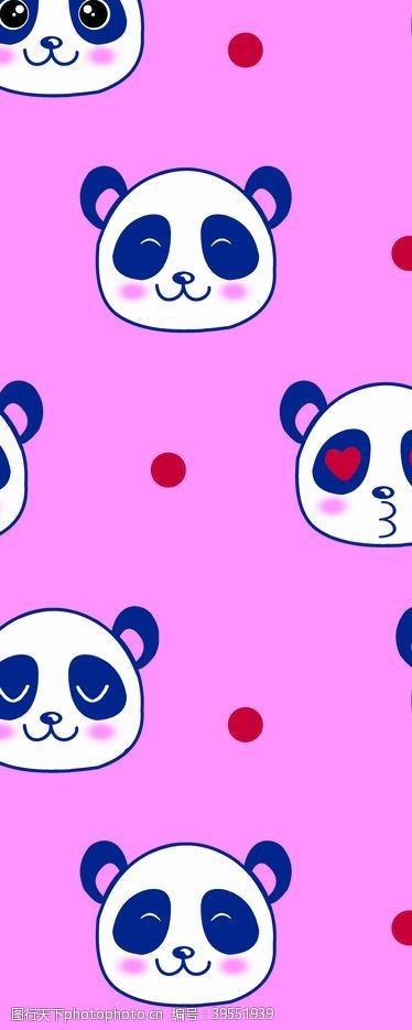 丝绸印花卡通熊猫图片