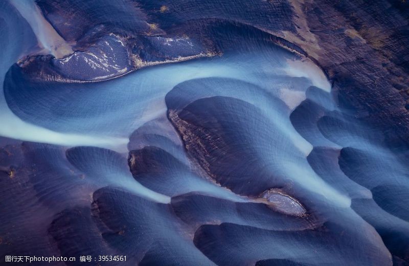 地产广告山川河流地质纹理蓝色背景质感图图片