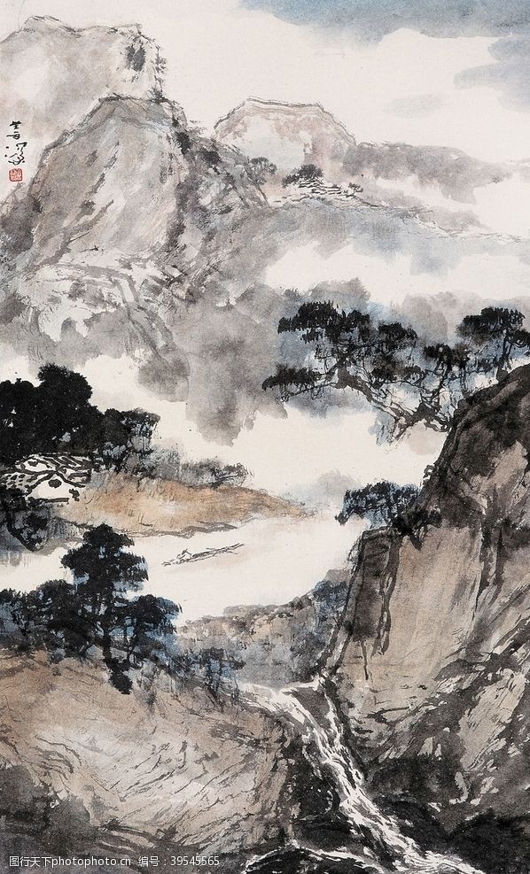 中国山水字画图片
