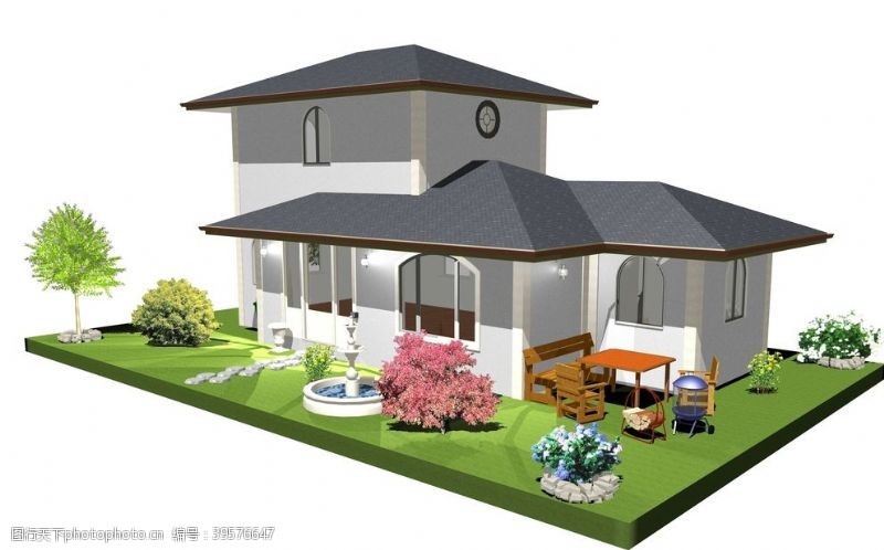 住宅海报3D建筑模型图片