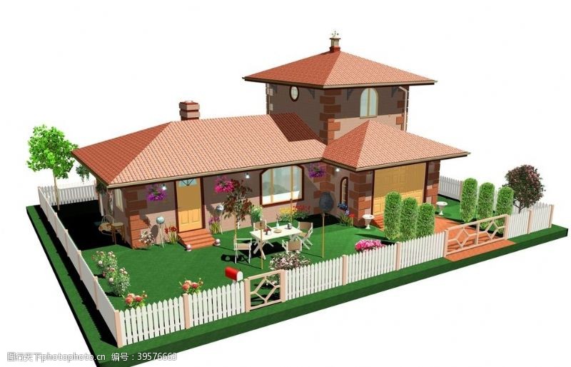 豪宅别墅3D建筑模型图片