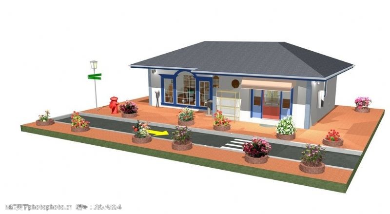 农村自建房3D建筑模型图片