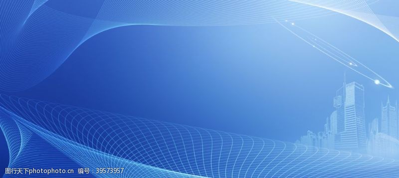 互联网大会动感几何科技背景炫彩展板蓝色图片