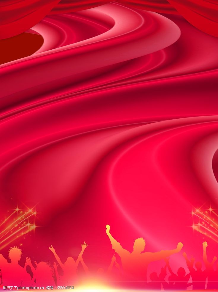 春节舞台背景红色背景图片