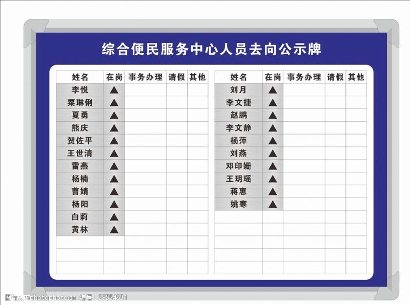 去向牌人员去向公示牌图片