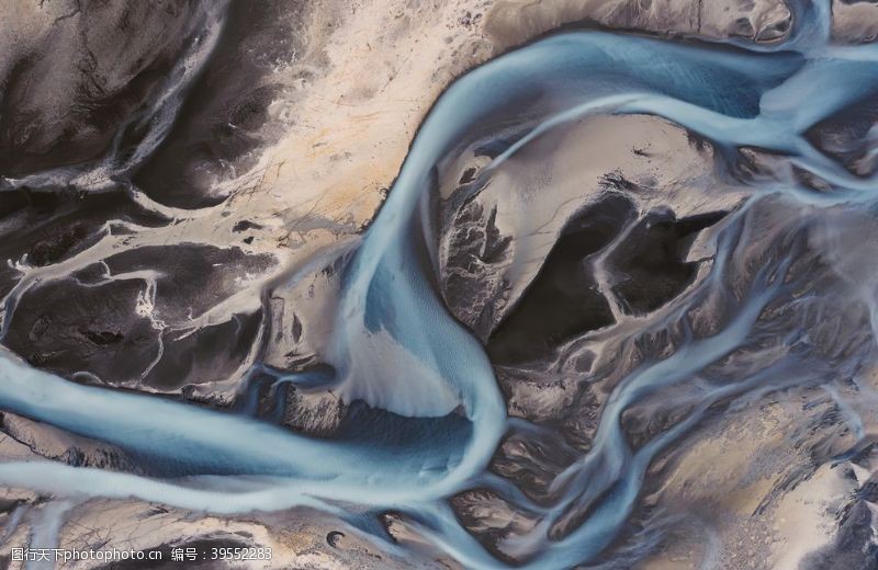 蓝色地球山川河流地质纹理蓝色背景质感图片
