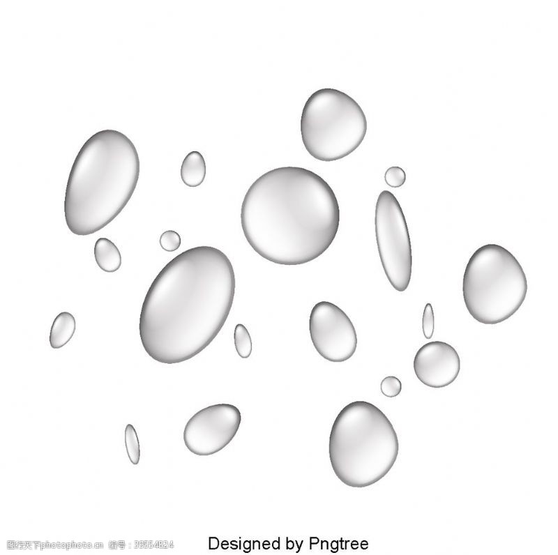 透明的花矢量水滴图片