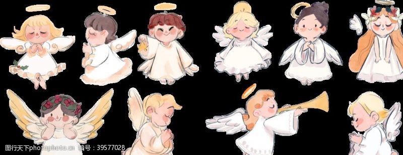 手绘小天使天使宝宝图片