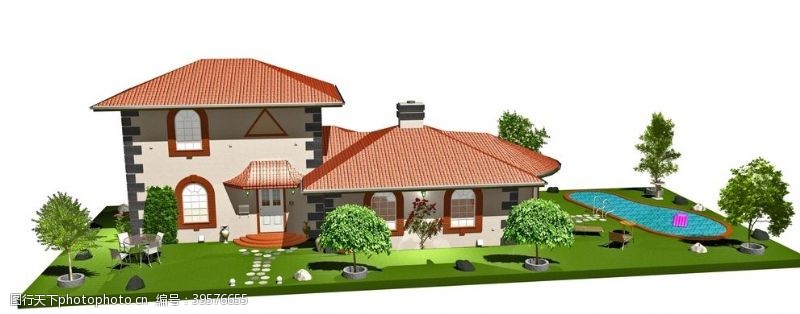 住宅海报3D建筑模型图片