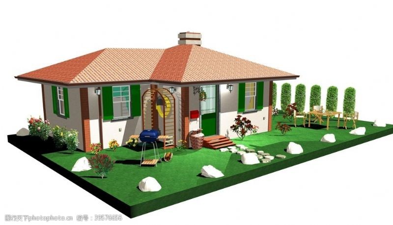 豪宅别墅3D建筑模型图片
