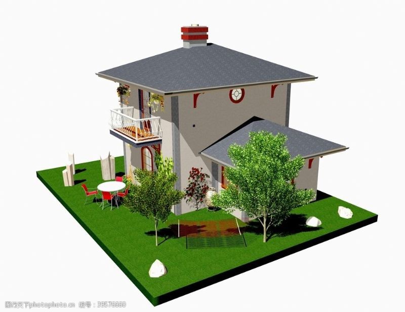 住宅海报3D建筑模型图片