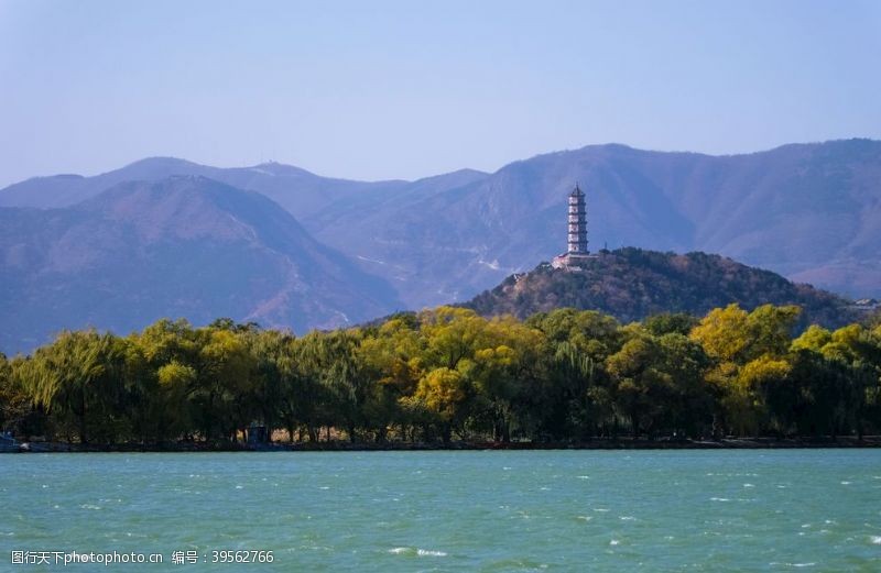 宗教建筑北京颐和园昆明湖及玉泉山佛塔图片