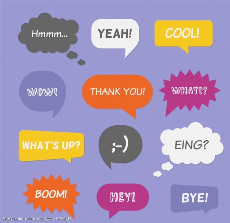 语言框彩色语言气泡图片