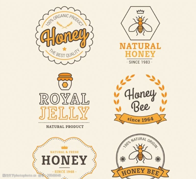 蜂蜜标签矢量创意蜂蜜标签图片