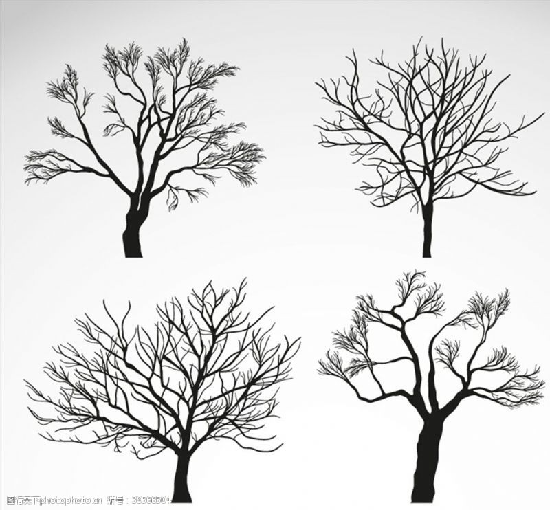 png格式冬季树木矢量图片
