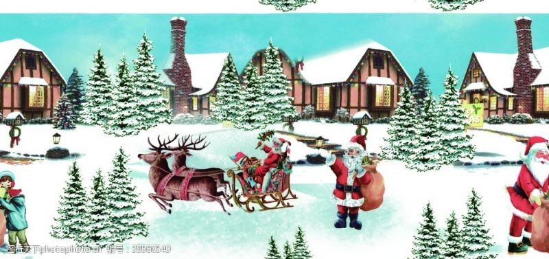 长裙冬天的雪地圣诞老人图片