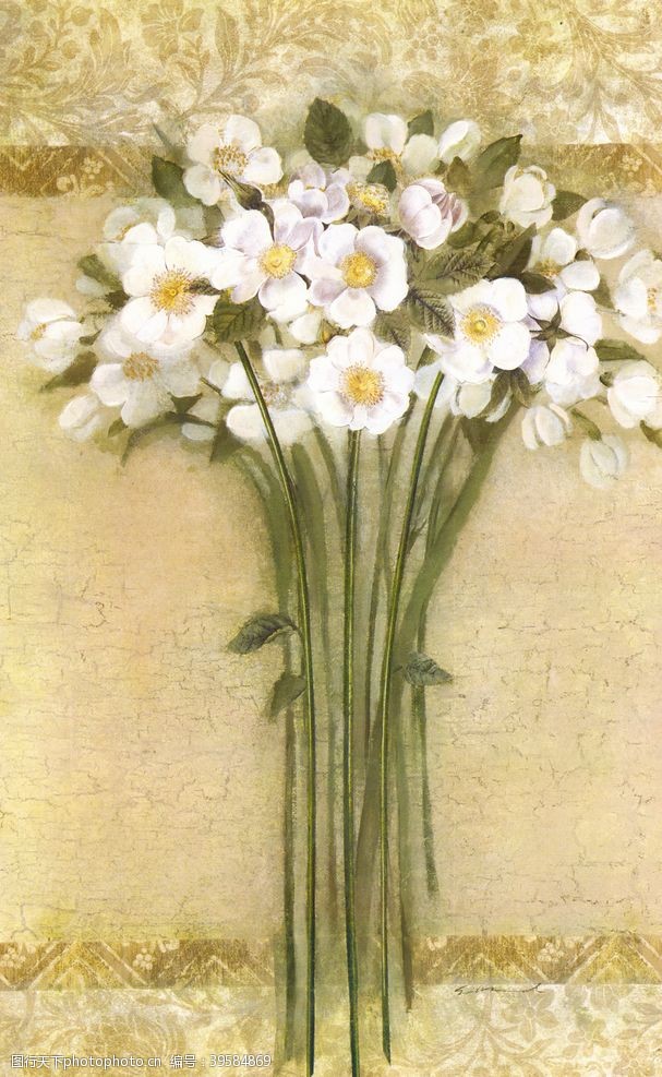 传统花朵花卉油画图片