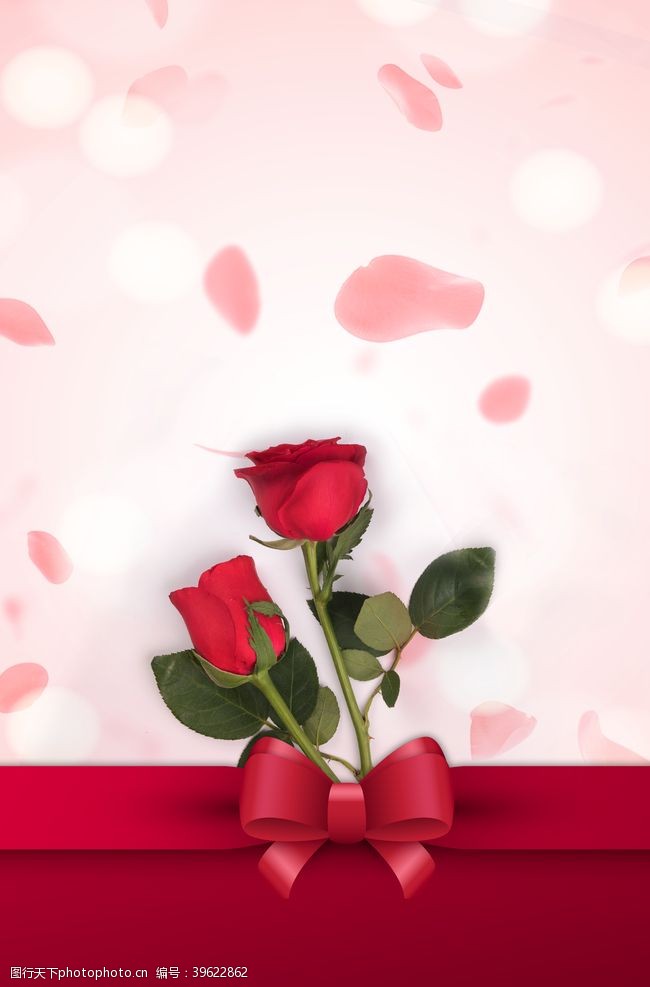 爱心玫瑰浪漫背景图片