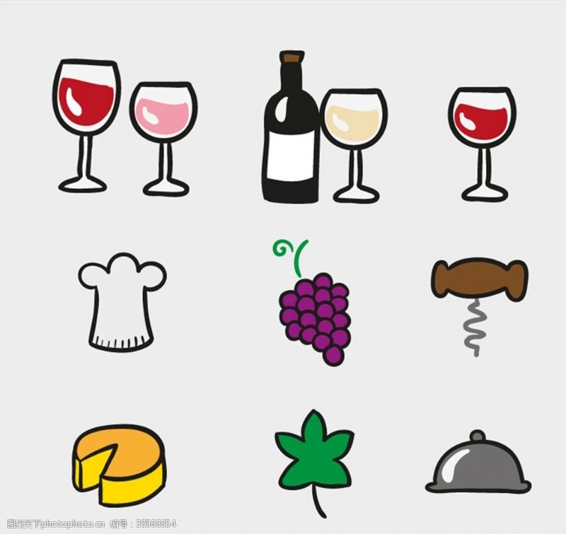 高清葡萄酒葡萄酒元素图标图片