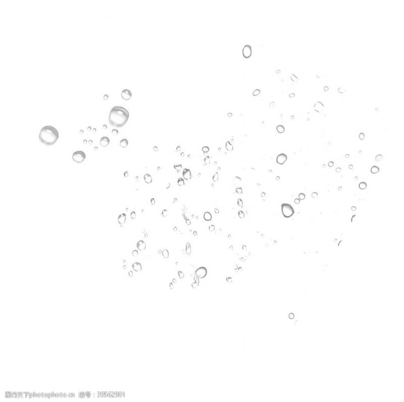 透明的花水滴元素图片