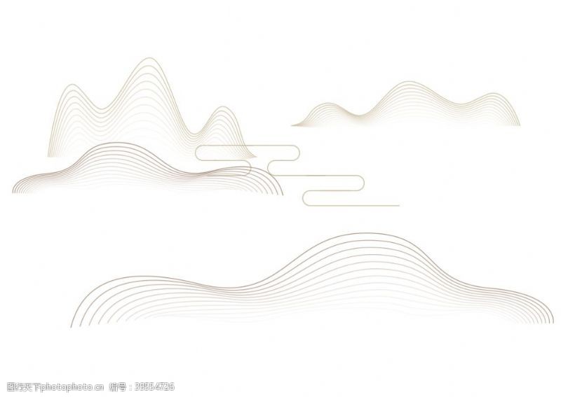 中国山水风线条图片