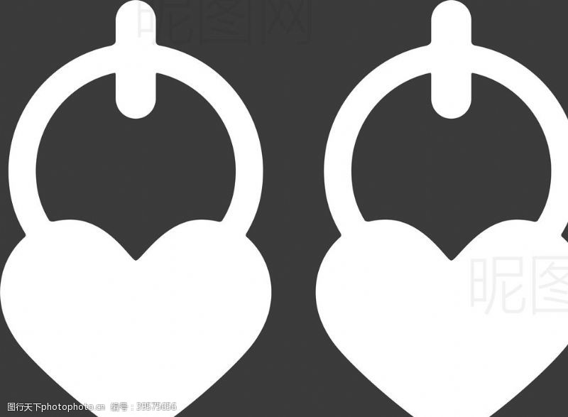 标识标志爱心耳环图片