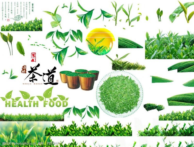 绿色流程图茶叶素材图片