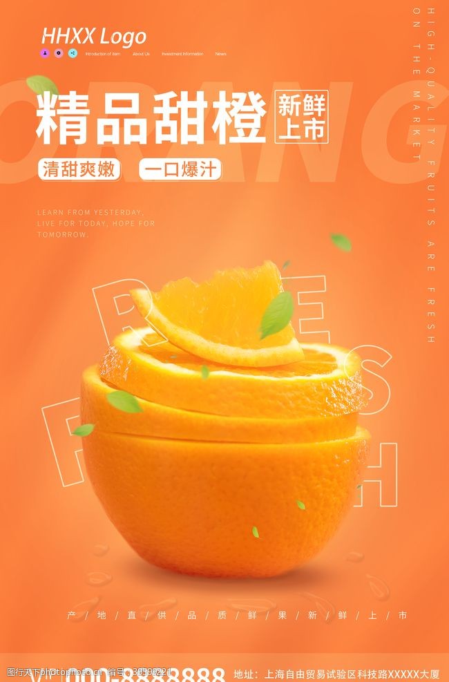 创意果蔬橙子图片