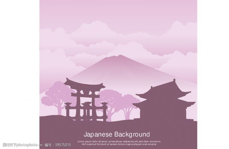 樱花海报富士山图片