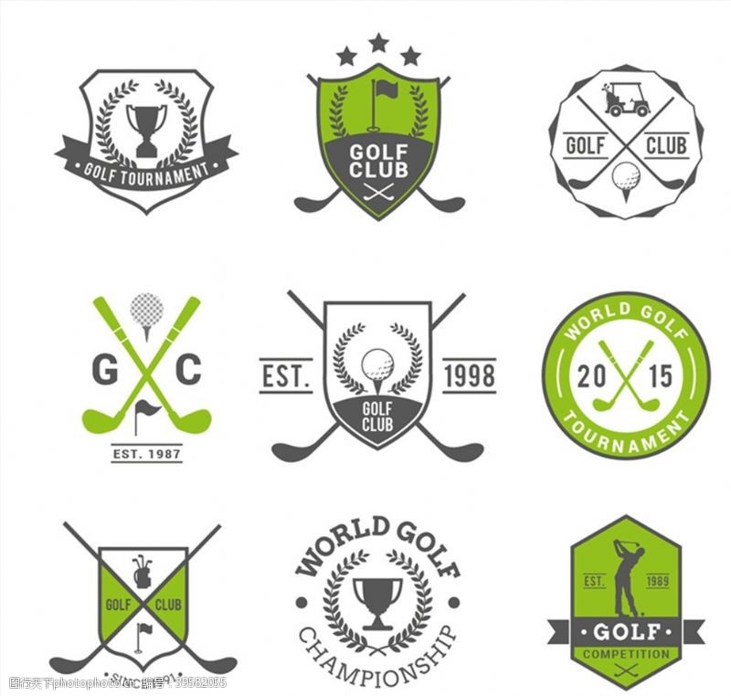 高尔夫设计高尔夫俱乐部标签图片