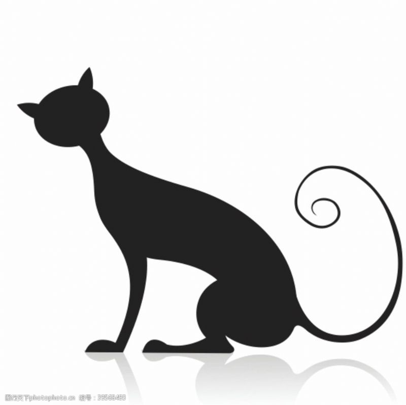 宠物剪影黑猫图片