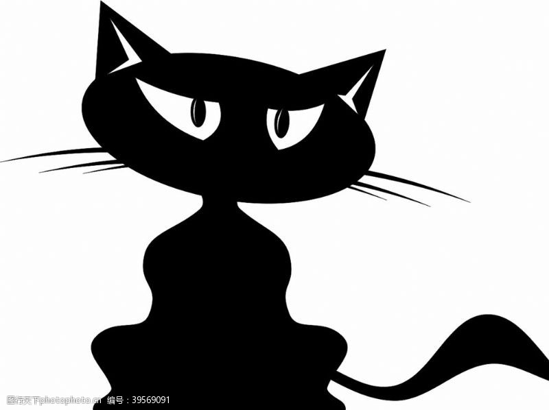 卡通宠物黑猫图片