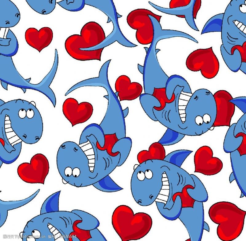 红桃心红色爱心鲨鱼海豚图片