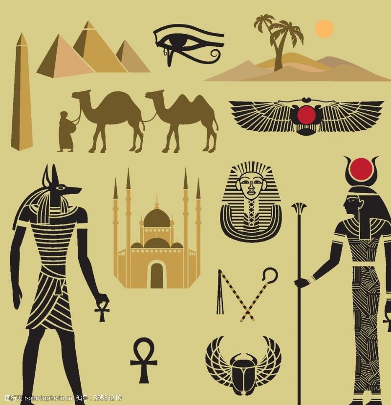 金陵卡通埃及元素图标图片
