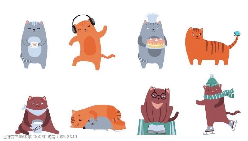 小猫矢量素材猫卡通图片